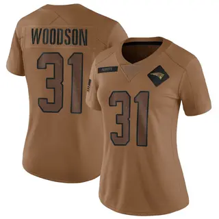 New England Patriots Women's Craig Woodson Limited 2023 Salute To Service Jersey - Brown