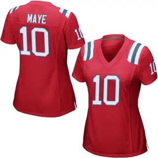 New England Patriots Women's Drake Maye Game Alternate Jersey - Red