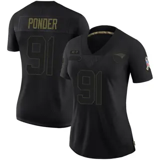 New England Patriots Women's Elijah Ponder Limited 2020 Salute To Service Jersey - Black