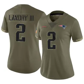 New England Patriots Women's Harold Landry III Limited 2022 Salute To Service Jersey - Olive