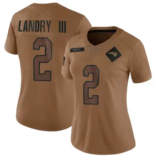 New England Patriots Women's Harold Landry III Limited 2023 Salute To Service Jersey - Brown