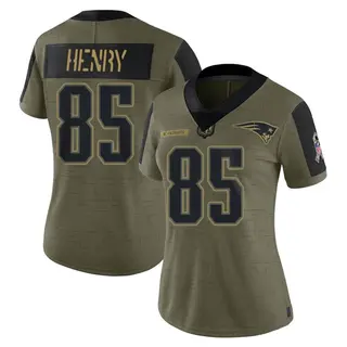 New England Patriots Women's Hunter Henry Limited 2021 Salute To Service Jersey - Olive