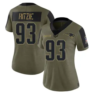 New England Patriots Women's Jahvaree Ritzie Limited 2021 Salute To Service Jersey - Olive