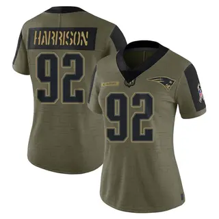 New England Patriots Women's James Harrison Limited 2021 Salute To Service Jersey - Olive