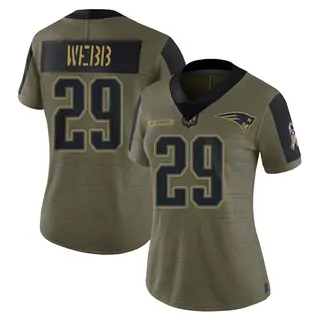 New England Patriots Women's Jeremiah Webb Limited 2021 Salute To Service Jersey - Olive