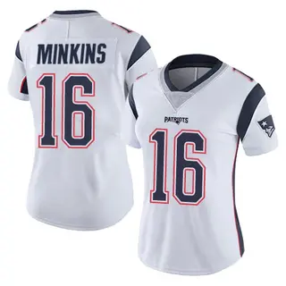 New England Patriots Women's Josh Minkins Limited Vapor Untouchable Jersey - White