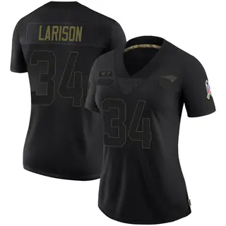 New England Patriots Women's Lan Larison Limited 2020 Salute To Service Jersey - Black