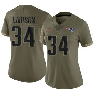 New England Patriots Women's Lan Larison Limited 2022 Salute To Service Jersey - Olive