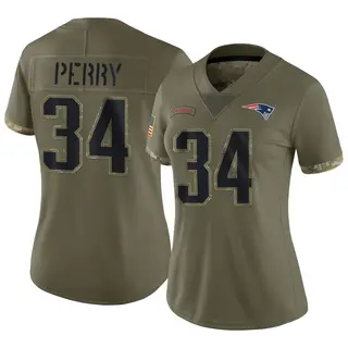New England Patriots Women's Mark Perry Limited 2022 Salute To Service Jersey - Olive