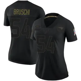 New England Patriots Women's Tedy Bruschi Limited 2020 Salute To Service Jersey - Black
