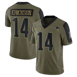 New England Patriots Youth Alex Erickson Limited 2021 Salute To Service Jersey - Olive