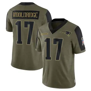 New England Patriots Youth Ben Wooldridge Limited 2021 Salute To Service Jersey - Olive