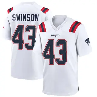 New England Patriots Youth Bradyn Swinson Game Jersey - White
