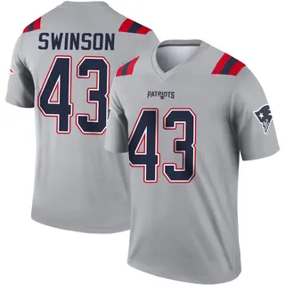 New England Patriots Youth Bradyn Swinson Legend Inverted Jersey - Gray
