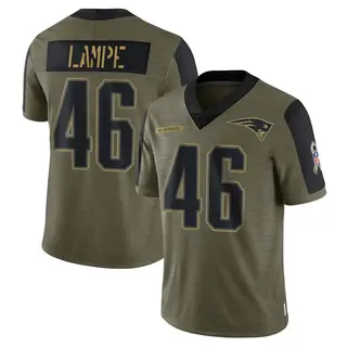 New England Patriots Youth Brock Lampe Limited 2021 Salute To Service Jersey - Olive