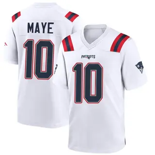New England Patriots Youth Drake Maye Game Jersey - White