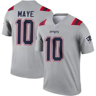 New England Patriots Youth Drake Maye Legend Inverted Jersey - Gray