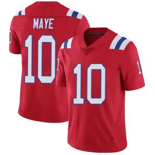 New England Patriots Youth Drake Maye Limited Vapor Untouchable Alternate Jersey - Red