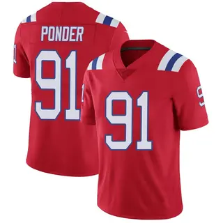 New England Patriots Youth Elijah Ponder Limited Vapor Untouchable Alternate Jersey - Red
