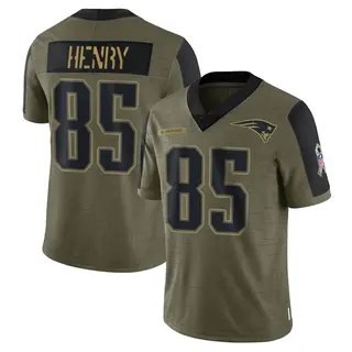 New England Patriots Youth Hunter Henry Limited 2021 Salute To Service Jersey - Olive