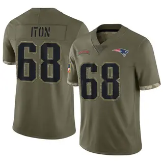 New England Patriots Youth Isaiah Iton Limited 2022 Salute To Service Jersey - Olive