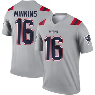 New England Patriots Youth Josh Minkins Legend Inverted Jersey - Gray