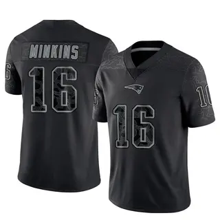 New England Patriots Youth Josh Minkins Limited Reflective Jersey - Black