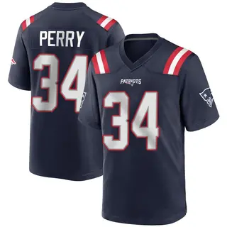 New England Patriots Youth Mark Perry Game Team Color Jersey - Navy Blue
