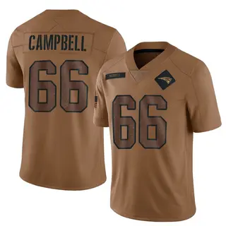 New England Patriots Youth Will Campbell Limited 2023 Salute To Service Jersey - Brown